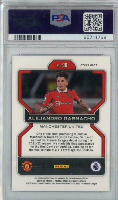 2022-23 Panini Prizm English Premier League Alejandro Garnacho Mojo #90PSA10 Manchester United