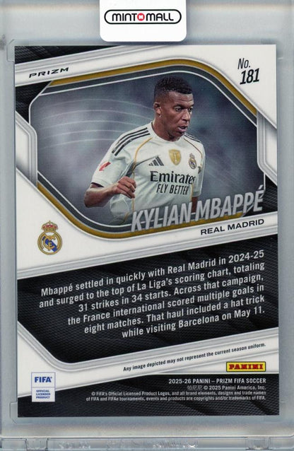 2025-26 PANINI PRIZM FIFA Kylian Mbappe #181 Real Madrid