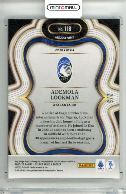 2025-26 Panini Select Serie A Ademola Lookman #118 Base – Mezzanine Green Parallel 2/5