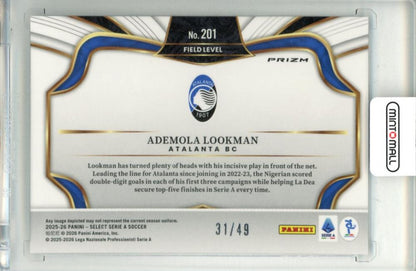 2025-26 Panini Select Serie A Ademola Lookman #201 Base – Field Level Winter Camo Parallel 31/49