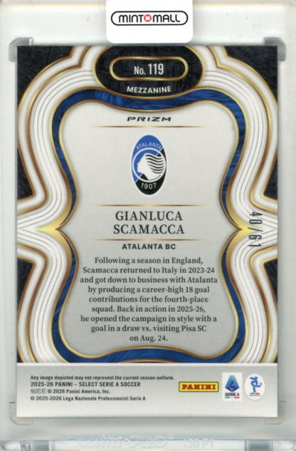 2025-26 Panini Select Serie A Gianluca Scamacca #119 Base – Mezzanine Panini Logo Parallel40/61