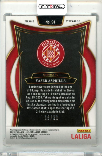 2025-26 Panini Select La Liga Yaser Asprilla #91 Base Terrace White Parallel 18/20