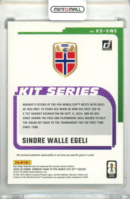 2025-26 Panini Donruss Road To FIFA World Cup 26 SOCCER Sindre Walle #KS-SWE Kit Series Silver Parallel
