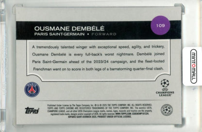2024-25 Topps Chrome Uefa Club Competition Ousmane Dembele #109 Base Neon Green RayWave Refractor Parallel 061/225