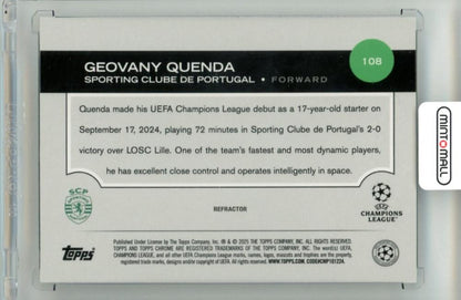 2024-25 Topps Chrome Uefa Club Competition Geovany Quenda #108 Base Refractor Parallel