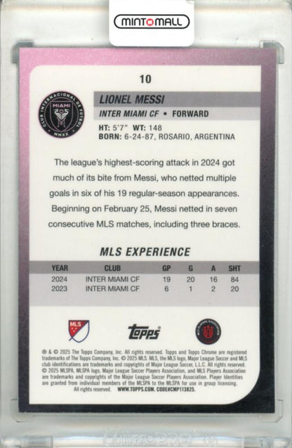 2025 Topps Chrome Major League Soccer Lionel Messi #10 Base Card