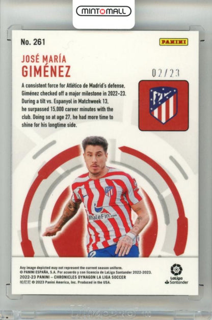 2022-23 Panini Chronicles Soccer Jose Maria Gimenez #261 Dynagon Orange Ice Parallel 02/23