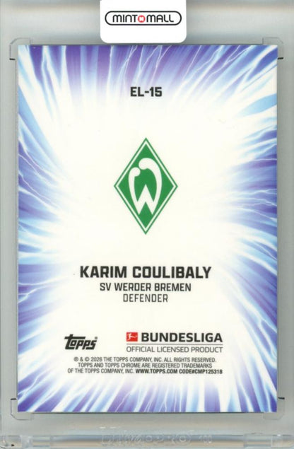 2025-26 Topps Chrome Bundesliga Karim Coulibaly #EL-15 Electrified ToppsFractor Parallel 18/52