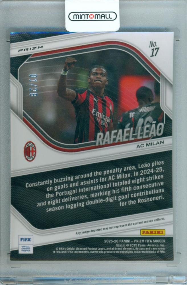 2025-26 Panini Prizm FIFA Rafael Leao #17 Base Cherry Blossom Prizm Parallel 01/28 1st Number