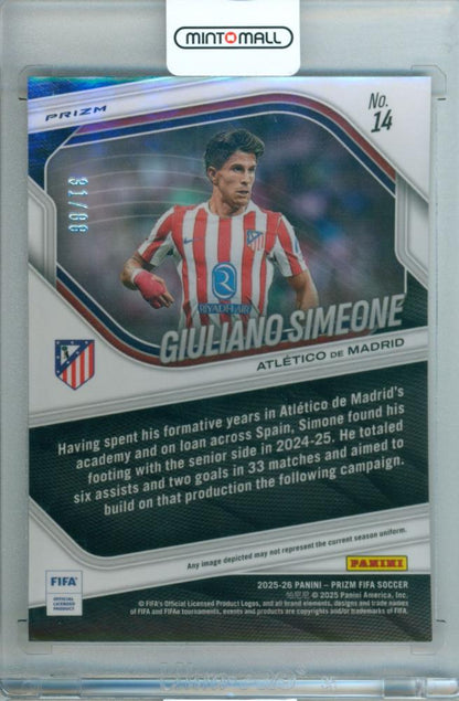 2025-26 Panini Prizm FIFA Giuliano Simeone #14 Base Choice Red Parallel 31/88