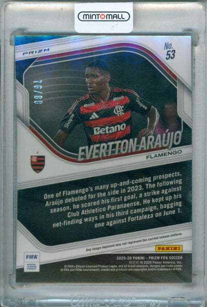 2025-26 Panini Prizm FIFA Evartton Araujo #53 Base Choice Red Parallel 76/88