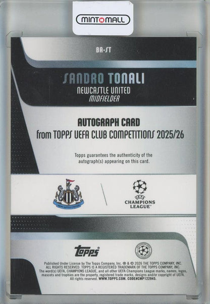 2025-26 Topps UEFA Club Competitions Sandro Tonali Autographs #BAST Newcastle United