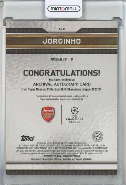 2023-24 Topps Museum Collection UEFA Champions League Jorginho Archival Autographs Gold #AAJ349/50 Arsenal
