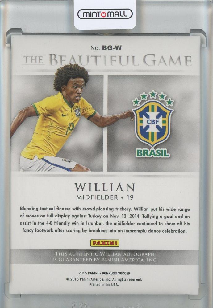 2015 Donruss Willian The Beautiful Game Signatures #30 Brazil