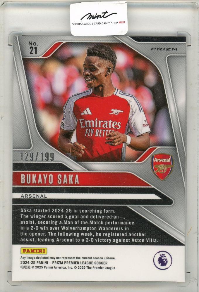 2024-25 Panini Prizm Premier League Soccer Bukayo Saka 129/199