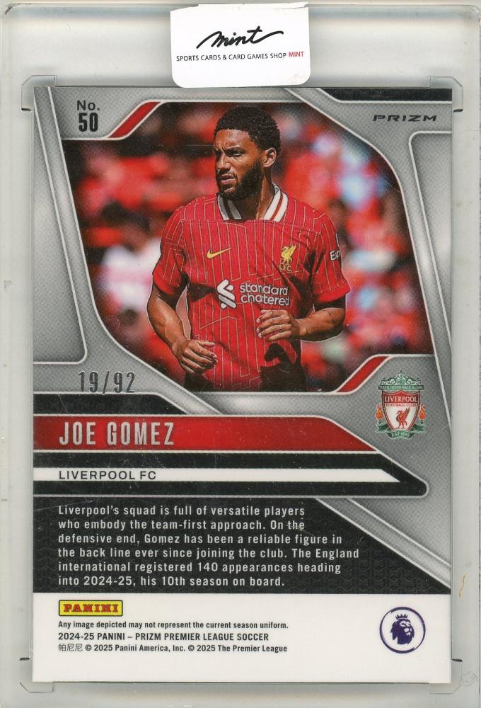 2024-25 Panini Prizm Premier League Soccer Joe Gomez 19/92