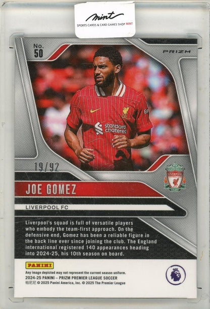 2024-25 Panini Prizm Premier League Soccer Joe Gomez 19/92