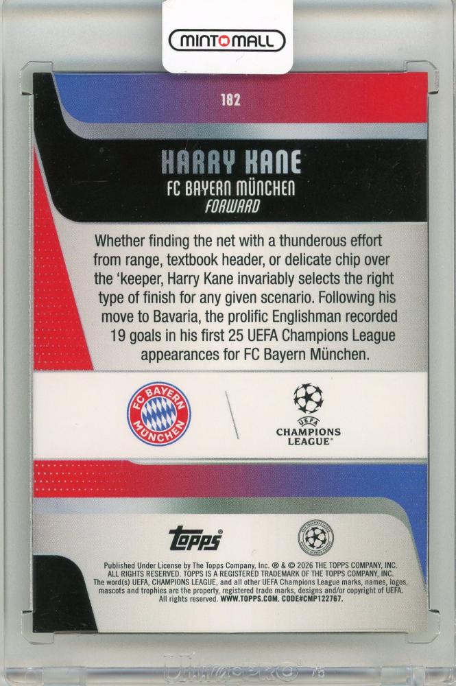2025-26 TOPPS UEFA Club Competitions Harry Kane Green Foil #18285/99 FC Bayern Munchen