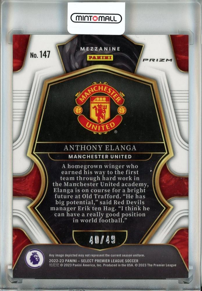 2022-23 Panini Select English Premier League Anthony Elanga Tie-Dye #14740/49 damaged Manchester United