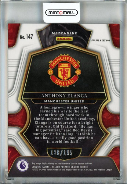 2022-23 Panini Select English Premier League Anthony Elanga Purple #147128/135 Damage Manchester United
