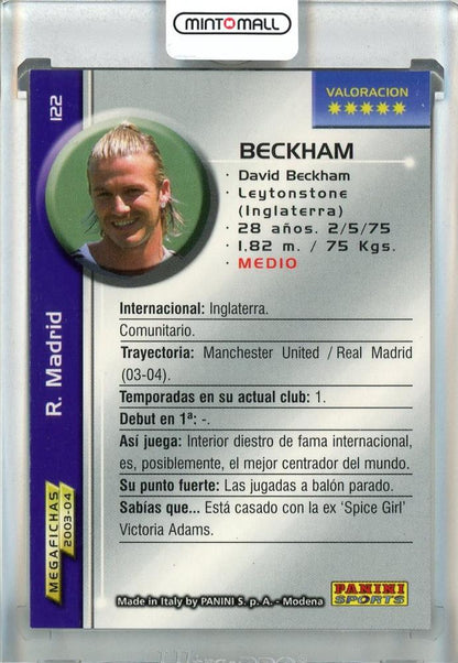 2003-04 Panini Megafichas David Beckham #122 Real Madrid