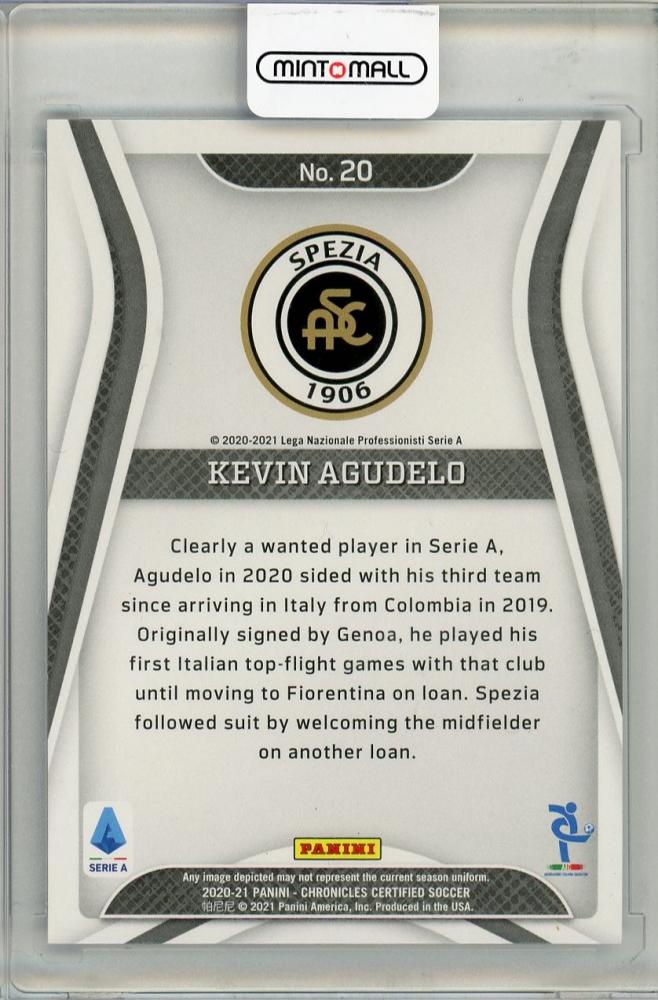 2020-21 PANINI SERIE A Kevin Agudelo 31/99 Spezia Calcio