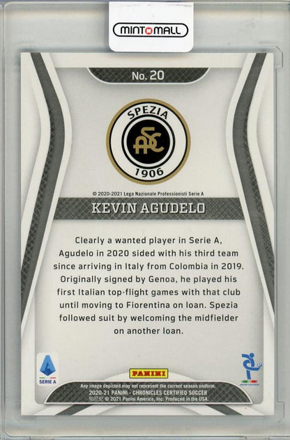 2020-21 PANINI SERIE A Kevin Agudelo 31/99 Spezia Calcio