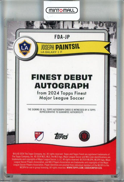 2024 Topps Finest MLS Joseph Paintsil Debuts Autographs Gold Refractors #FDAJP40/50 LA Galaxy