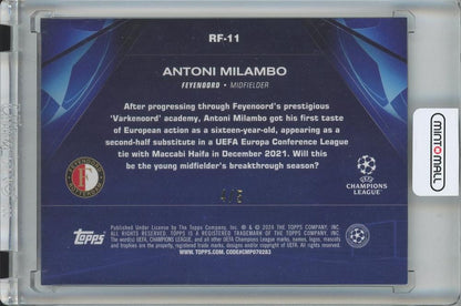 2023-24 TOPPS UEFA CLUB COMPETITIONS SOCCER Antoni Milambo Road to the Final/Red Foilboard/#RF-11/RC4/5 Feyenoord