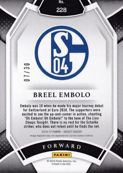 2016-17 Panini Select FC Schalke 04 Breel Embolo Field Level Base Tie Dye football trading card 07/30
