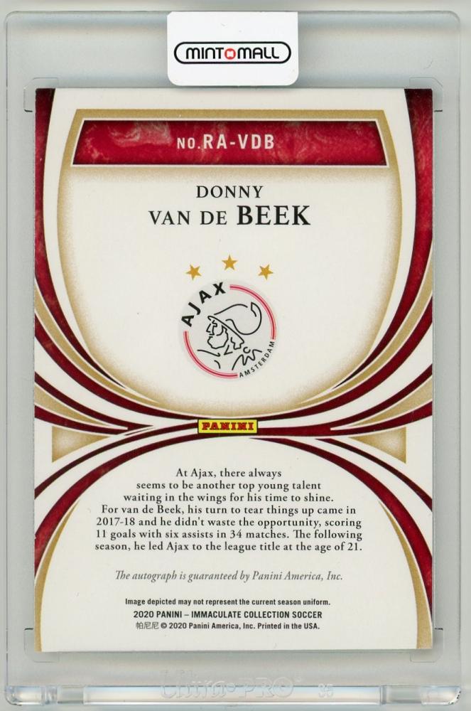 2020 Panini Immaculate Collection Donny van de Beek Rookie Autographs card numbered 68 of 99 from AFC Ajax