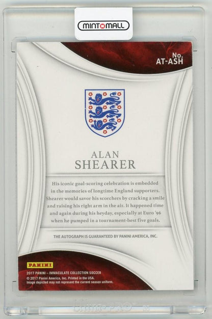 2017 Panini Immaculate Collection Alan Shearer autograph gold parallel card serial 2 of 10 England