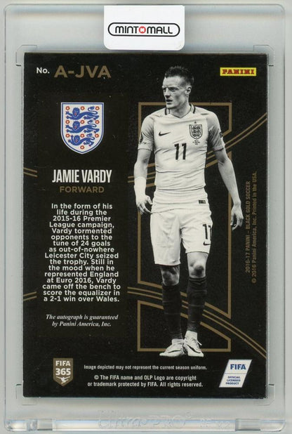 2016-17 Panini Black Gold Jamie Vardy Autograph trading card from England featuring signature