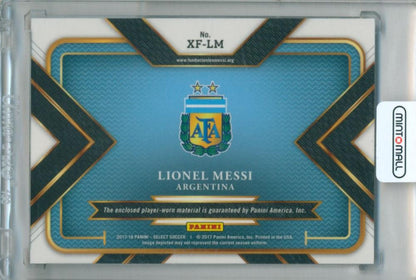2017-18 Panini Select Lionel Messi X Factor Memorabilia trading card featuring Lionel Messi
