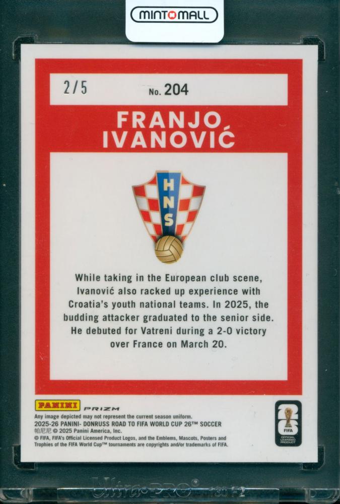 2025-26 PANINI Donruss Road To Fifa World Cup Franjo Ivanovic #204 Green 2/5 trading card from Croatia