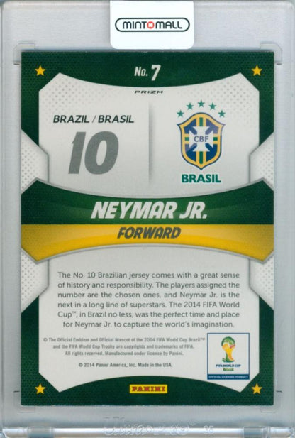 2014 Panini Prizm World Cup Neymar Jr #7 trading card Red White Blue Prizm Parallel
