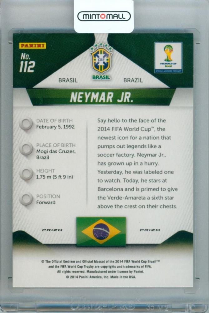 2014 Panini Prizm World Cup Neymar Jr #112 Base Prizm Parallel trading card featuring Neymar Jr.