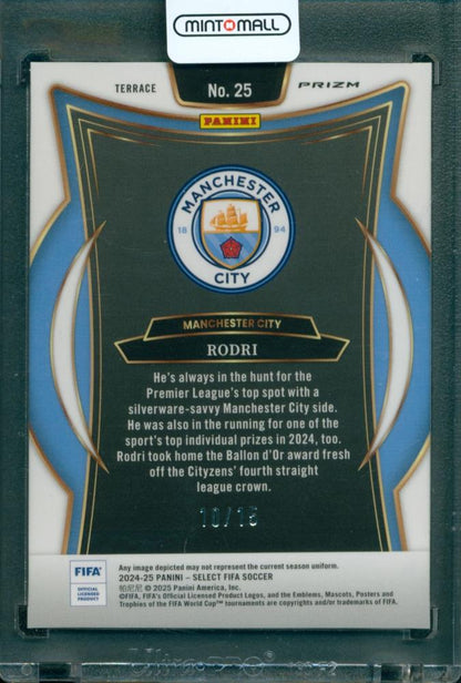 2024-25 PANINI Select Fifa Rodri card numbered 25 with Tessellation 10/15 from Manchester City