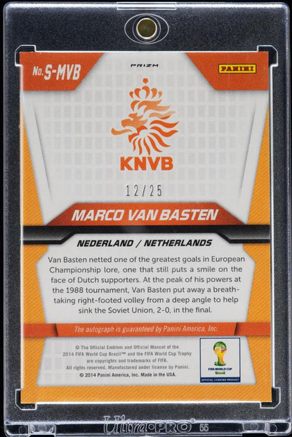 2014 Panini Prizm World Cup Auto Prizm Marco Van Basten 12/25 Nederland