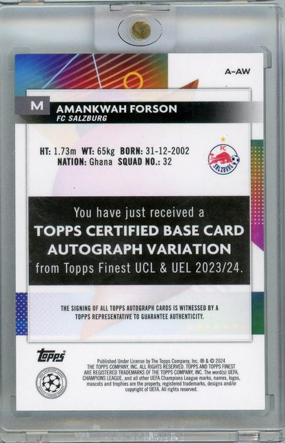 2023-24 Finest UEFA Club Competitions Amankwah Forson Autograph 09/99 FC Salzburg
