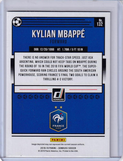 2018-19 Donruss France Kylian Mbappe Base Press Proof Silver serial numbered trading card