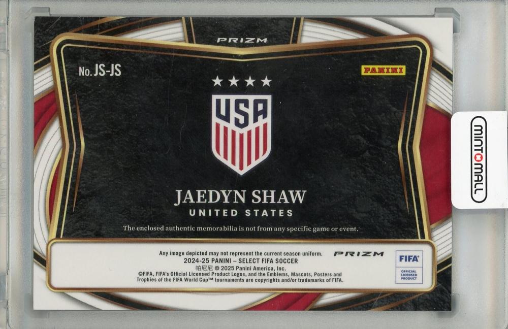 2024-25 PANINI SELECT PRIZM JAEDYN SHAW patch United States