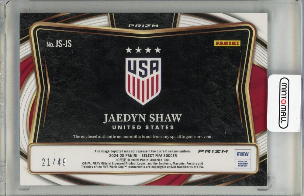 2024-25 PANINI SELECT PRIZM JAEDYN SHAW patch21/49 United States