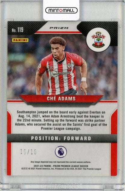2021-22 PANINI PRIZM Premier League Prizms Gold #119 Che Adams trading card graded 10 out of 10
