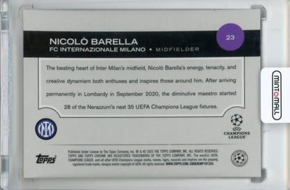 2024-25 Topps Chrome Uefa Club Competition Nicolo Barella #23 Base Orange Lava Refractor Parallel07/25 FC Internazionale Milano
