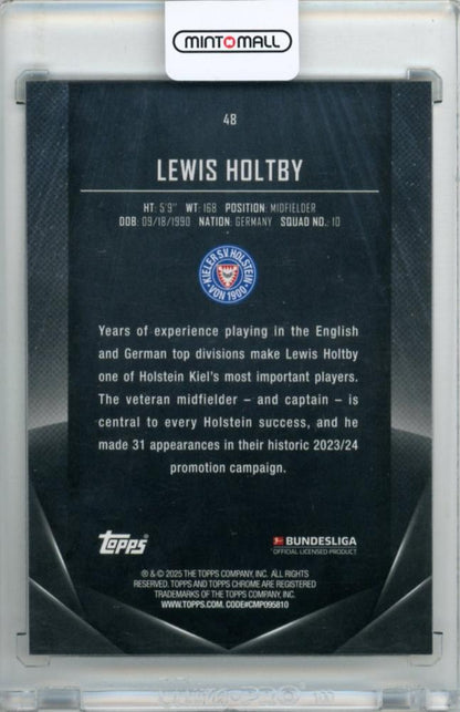 2024-25 Topps Midnight Bundesliga Lewis Holtby #48 Base Moon Beam Parallel19/49 Holstein Kiel