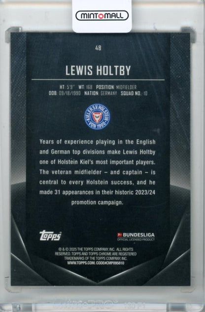 2024-25 Topps Midnight Bundesliga Lewis Holtby #48 Base Moonrise Parallel03/25 Holstein Kiel
