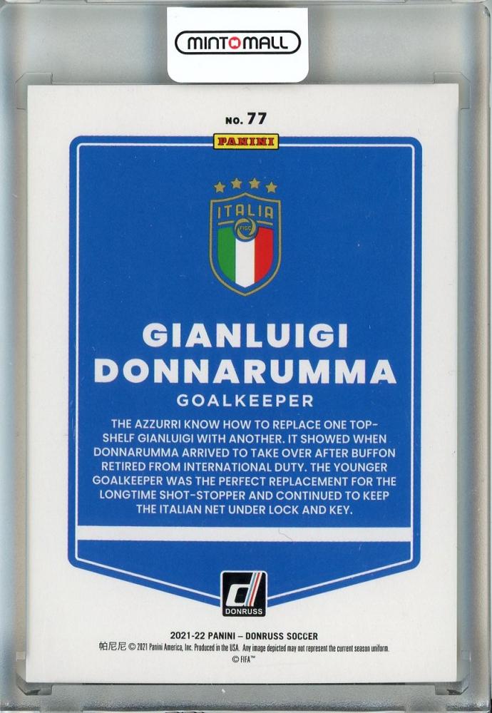 2021-22 Panini Donruss Soccer Gianluigi Donnarumma Gold Laser Holo #7708/10 ITALY