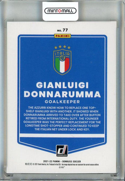 2021-22 Panini Donruss Soccer Gianluigi Donnarumma Gold Laser Holo #7708/10 ITALY
