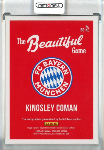 2018-19 Donruss Soccer Kingsley Coman The Beautiful Game Autographs #BGKC FC Bayern Munich